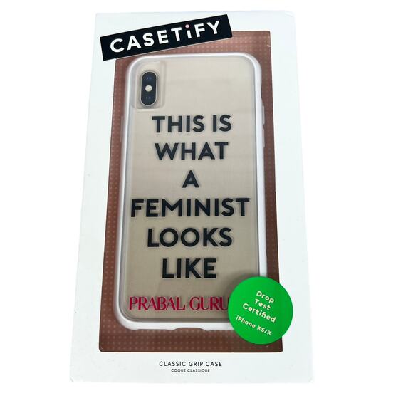 NEW CASETIFY Prabal Gurung‎ Feminist Iphone XS / X Classic Grip Phone Case Cover - Picture 1 of 4